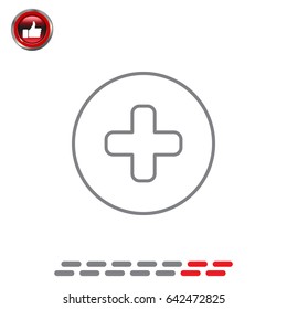 Medical cross line icon