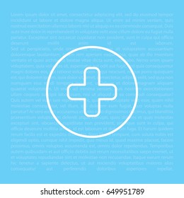 Medical cross line icon
