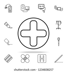medical cross line icon. Hospital icons universal set for web and mobile