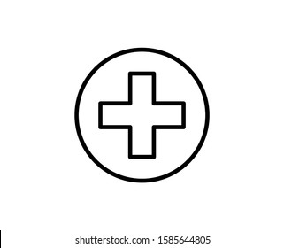 Medical cross line icon. Vector symbol in trendy flat style on white background. Medical cross sing for design.