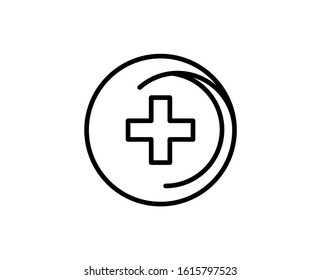 Medical cross line icon. Vector symbol in trendy flat style on white background. Medical cross sing for design.