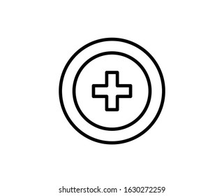 Medical cross line icon. Vector symbol in trendy flat style on white background. Medical cross sing for design.