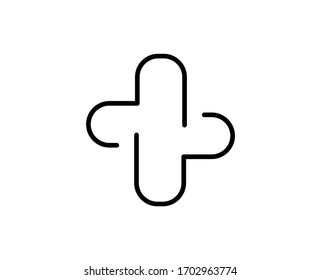 Medical cross line icon. Vector symbol in trendy flat style on white background. Medical cross sing for design.