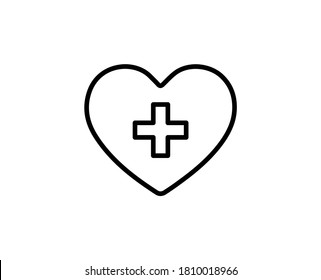 Medical cross line icon. Vector symbol in trendy flat style on white background. Medical cross sing for design.