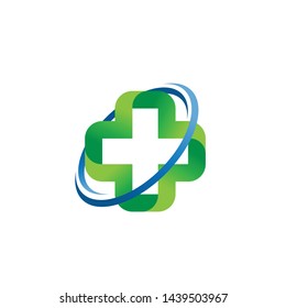 Medical cross logo concept with outer circle,Simple, modern and eye-catching, best cross, health logo