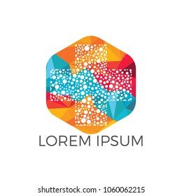 Medical cross logo design. Healthcare abstract vector logo design template.