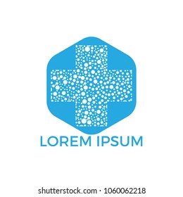 Medical cross logo design. Healthcare abstract vector logo design template.