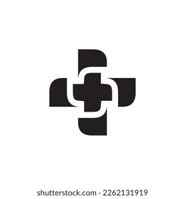 medical cross logo design vector illustration isolated on white background.