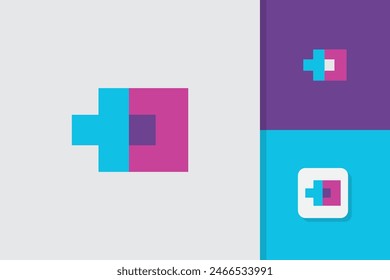 medical cross logo design vector template