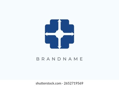 Medizinisches Cross-Logo-Design, Vektorvorlage. Klinik-Symbol.