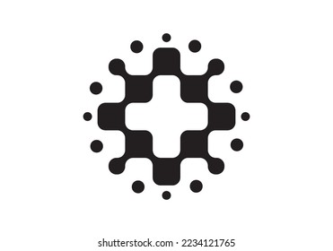 medical cross logo. health technology symbol icon design.