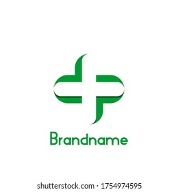 Medical cross logo, letter DP forms a cross in negative space design concept, creative, elegant and modern logo design, isolated on white background.