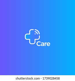 Medical cross logo. Modern healthcare system vector emblem. Distance doctor check up app icon. Isolated clinic, hospital and ambulance symbol. 