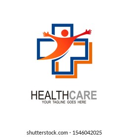 Medical Cross Logo, Cross People Medical Logo Vector, 