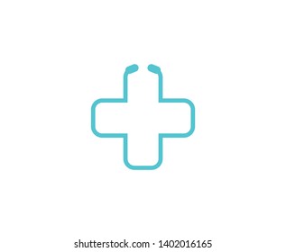 Medical cross logo stethoscope vector 