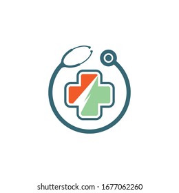Diseño de icono vectorial de plantilla de logotipo cruzado médico