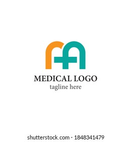 Diseño de icono vectorial de la plantilla de logotipo cruzado médico