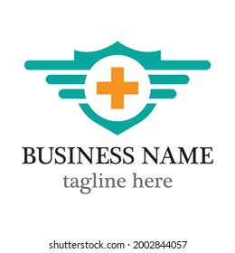 Diseño de icono vectorial de la plantilla de logotipo cruzado médico