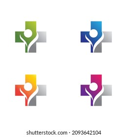 Medical cross logo template vector icon set design