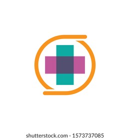Medical cross logo vector icon illustration design