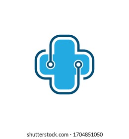Diseño de ilustración de icono del vector de la cruz médica