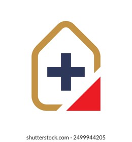 Medical cross map Hospital Location Icons logo design Vector illustration
