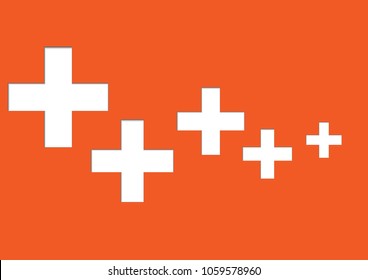 medical cross on red background.paper cut style,origami,vector,illustration,digital craft