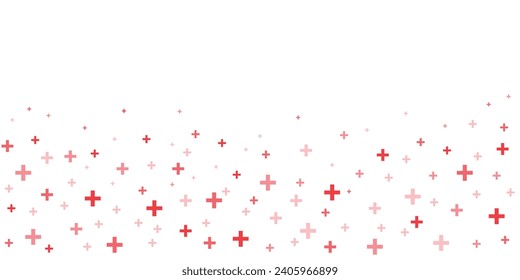Medical cross and plus addition background. Hospital and pharmacy abstract seamless background.
