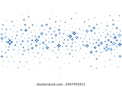 Medizinisches Kreuz und Plus Hintergrund. Abstrakter nahtloser blauer Hintergrund für Krankenhaus und Apotheke. Geometrische Formen Ornament am Rand. Vektorgrafik im Hintergrund.