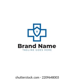 Medical cross plus protect shield logo