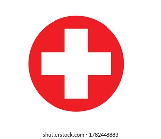 Medical cross in a red. Red cross symbol. White cross. Illustration esp 10.