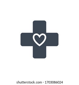 Medical Cross related vector glyph icon. Isolated on white background. Vector illustration.