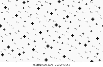 Medical cross seamless pattern. Plus background. Geometric mathematical vector pattern.
