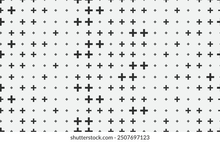 Medical cross seamless pattern. Plus background. Geometric mathematical vector pattern.