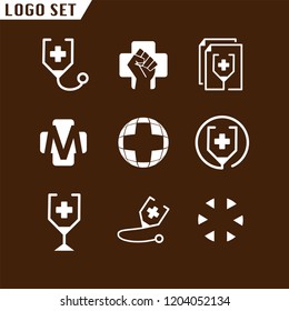 Medical cross set Logo element. Corporate branding identity design template. Medical cross design collection. Vector illustration