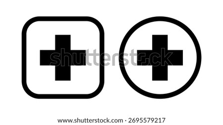 Medical Cross Set Square And Circle Vector
