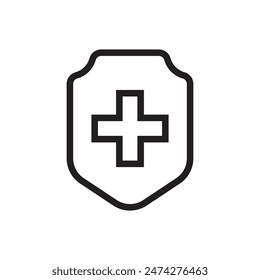 Símbolo de Vector de escudo cruzado médico