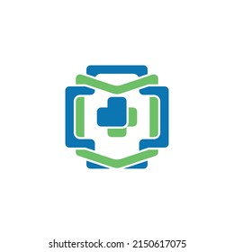 Medical cross sign logo, pharmacy health symbol icon. Flat vector logo design template elements. Good for logos for hospitals, clinics, pharmacies, or health care centers.
