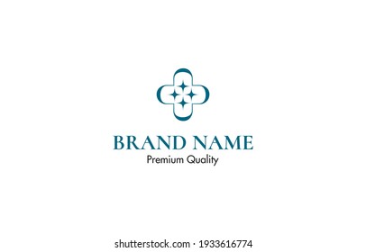 Medical Cross Sparkle Logo Design Vector Template suitable for hospital or another healthy service or business brand