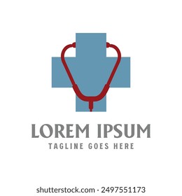 Medical Cross Symbol with Stethoscope for Doctor Clinic Medic Health Illustration Design Vector