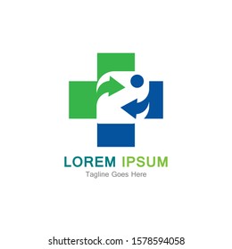 Medical cross vector icon illustration design template