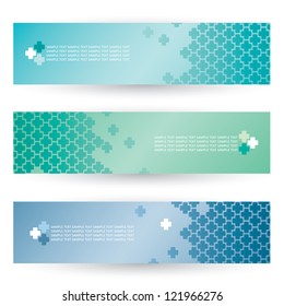 Medical crosses - banners - vector illustration