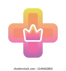 medical crown gradient logo design template icon