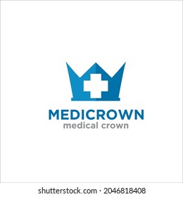 medical crown logo designs for health service and clinic or hospital symbols