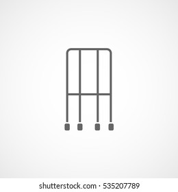 Medical Crutch Flat Icon On White Background
