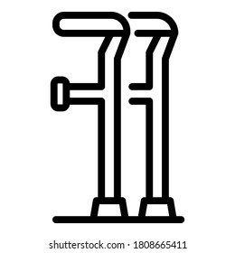 Medical crutch icon. Outline medical crutch vector icon for web design isolated on white background