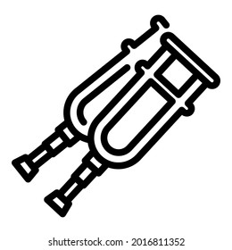 Medical crutches icon. Outline medical crutches vector icon for web design isolated on white background