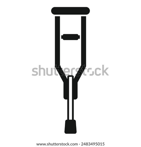 Medical crutches icon simple vector. Healthcare help. Metal material