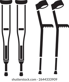 medical crutches icon vector illustration.