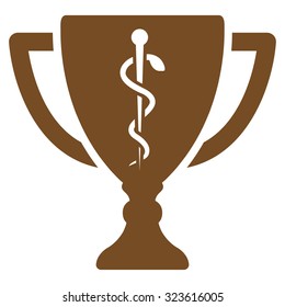 Medical Cup vector icon. Style is flat symbol, brown color, rounded angles, white background.